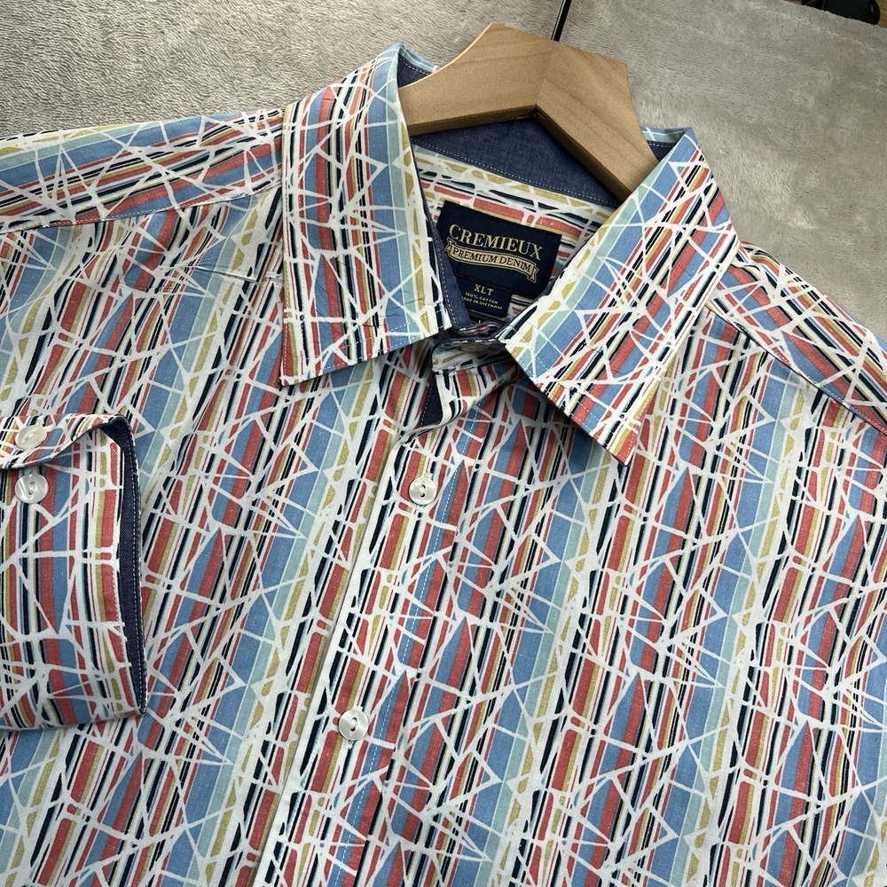 Daniel Cremieux Shirt Men's XL Tall‎ Button Up Long Sleeve Geometric
